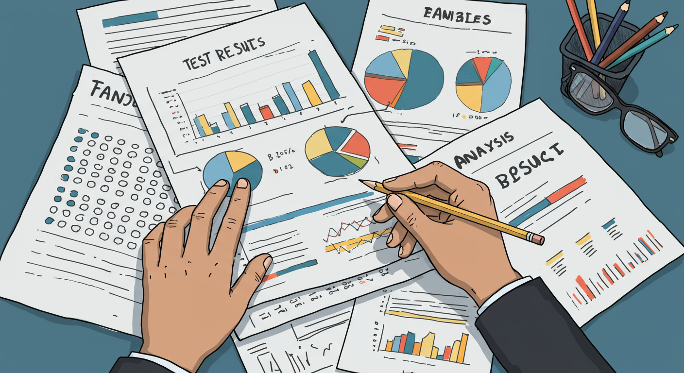 模試の結果を分析する様子