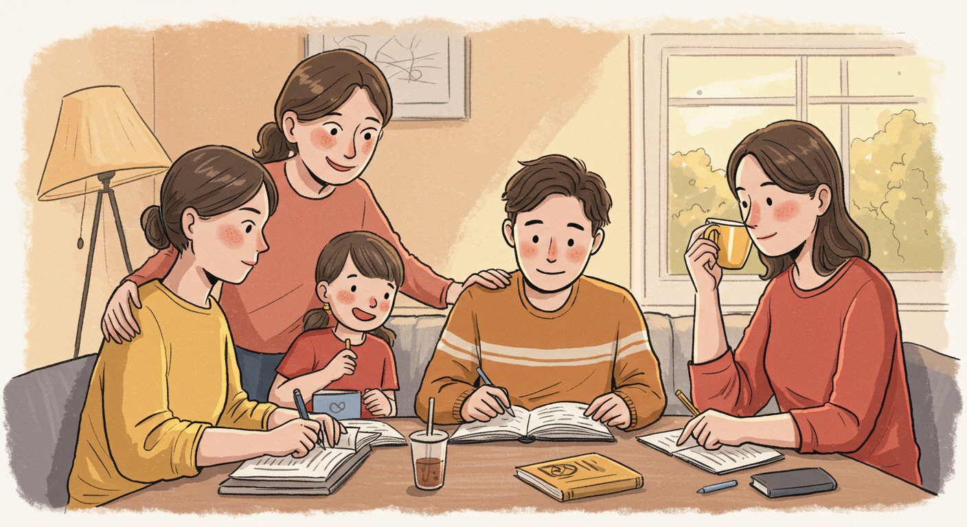 家族のサポートと応援の様子