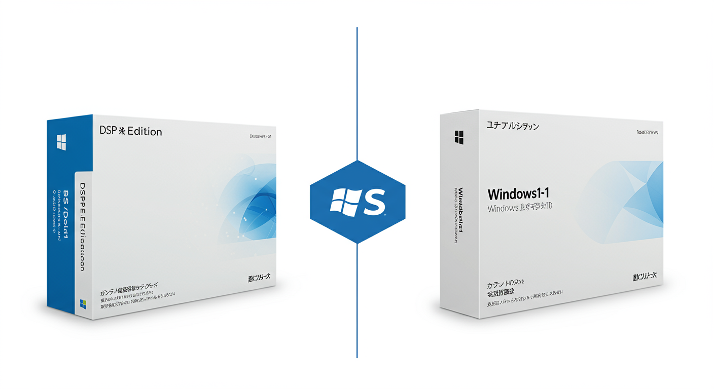 WindowsのDSP版と通常版の違いを示す比較イメージ