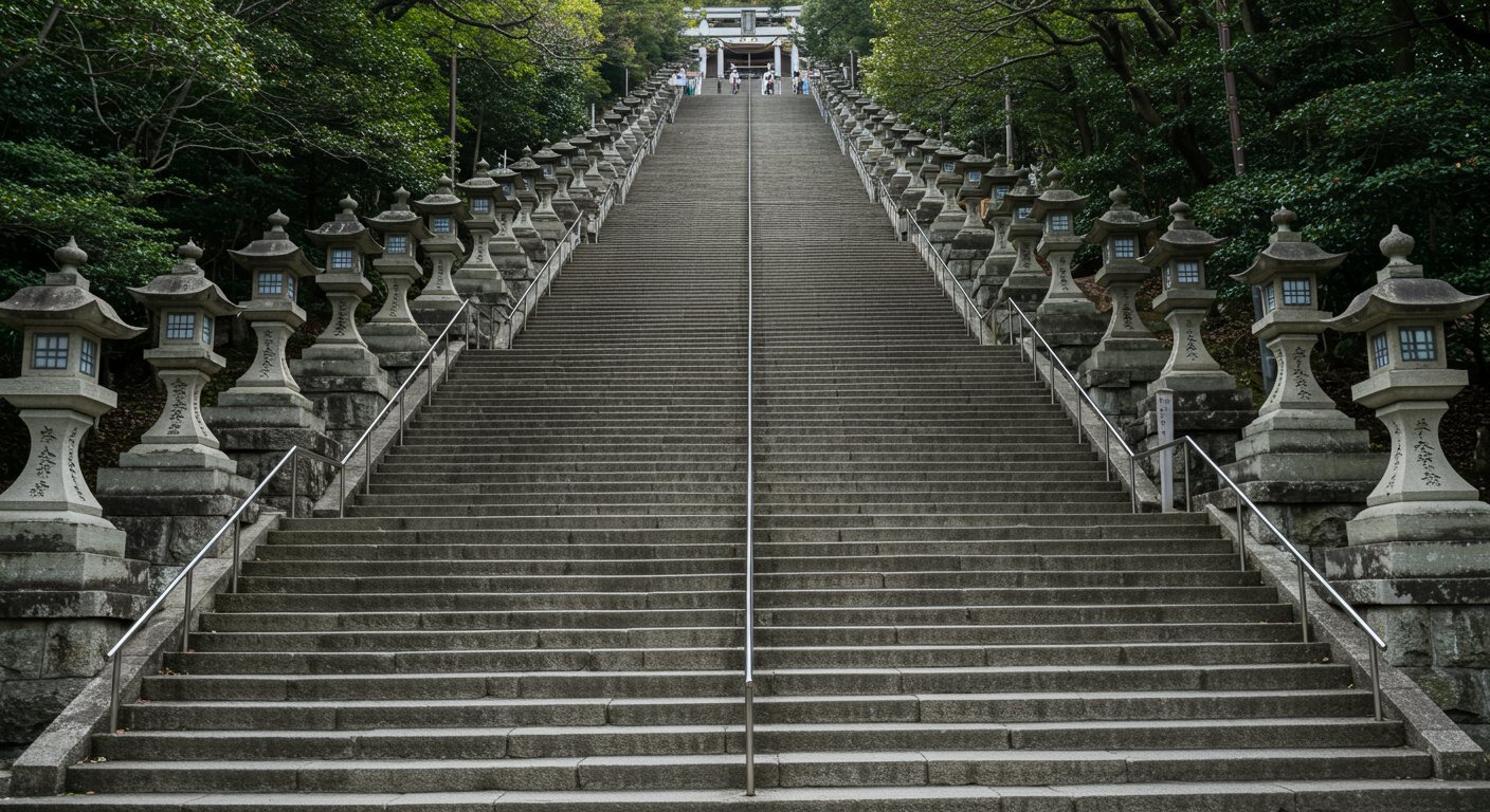 愛宕神社の有名な出世の石段の風景