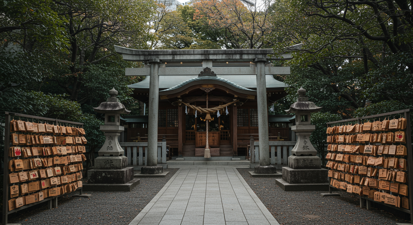 愛宕神社の境内と自然が調和した風景