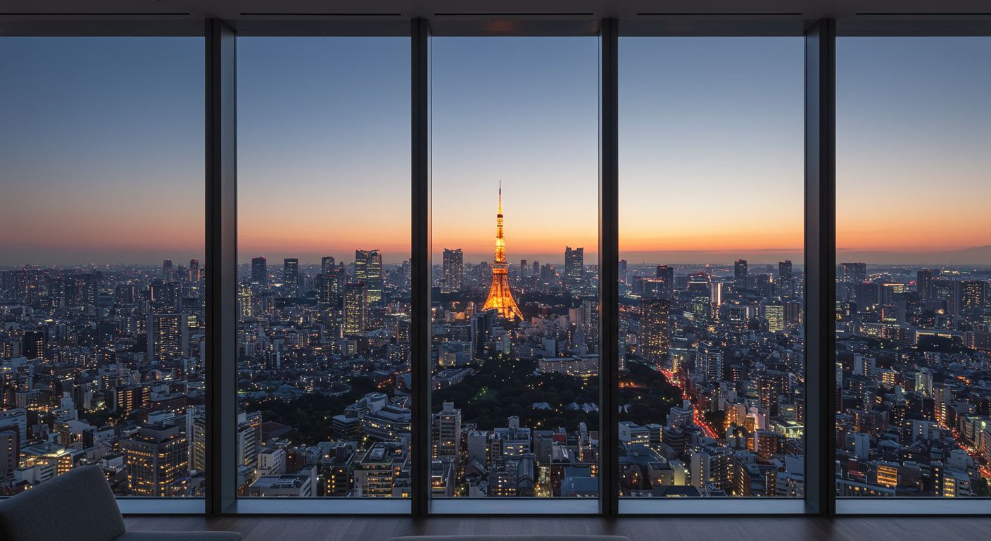 麻布台の高層マンションからの都心の眺望