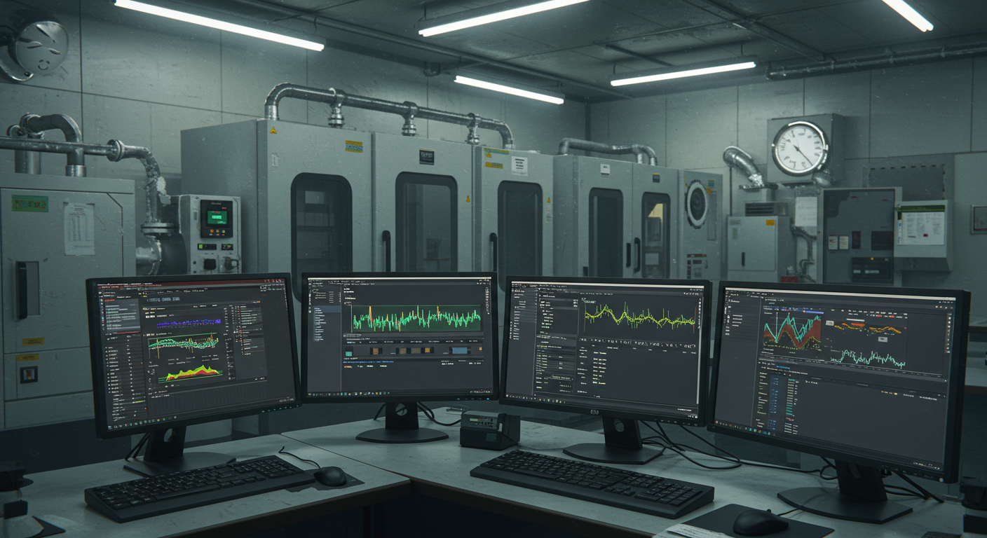 製造業の制御室でOffice LTSCを使用する様子