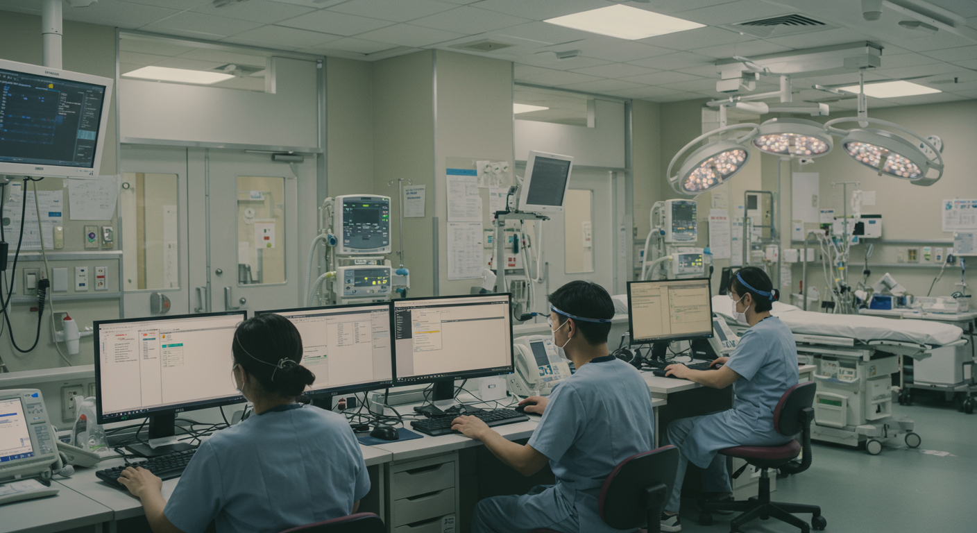 医療機関でOffice LTSCを活用している様子