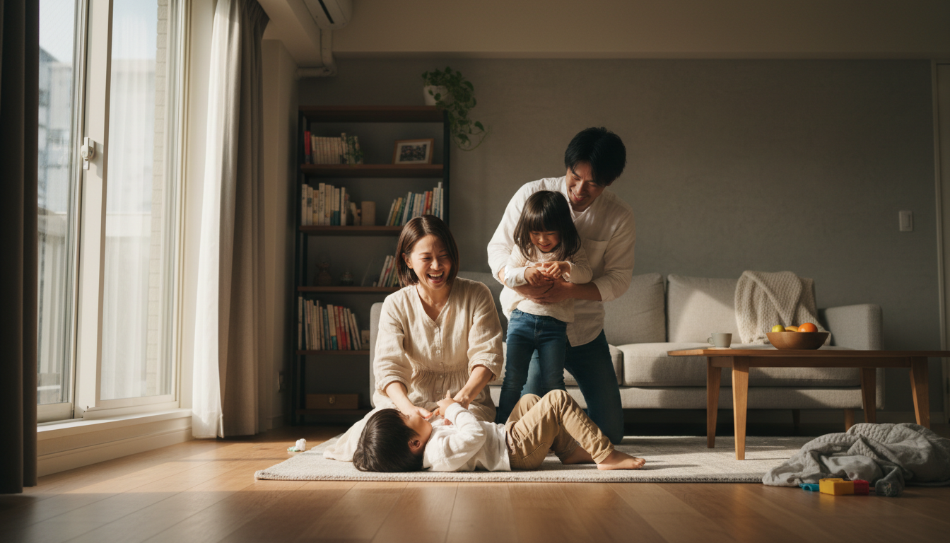 中央区新川で幸せに暮らす家族のイメージ