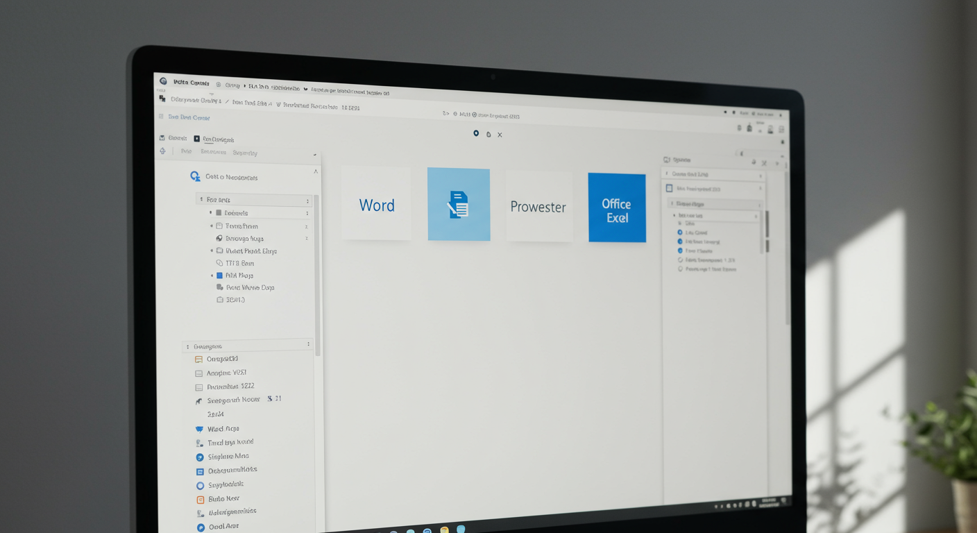 Office 2024の新しいインターフェースとエディション構成を示す画像