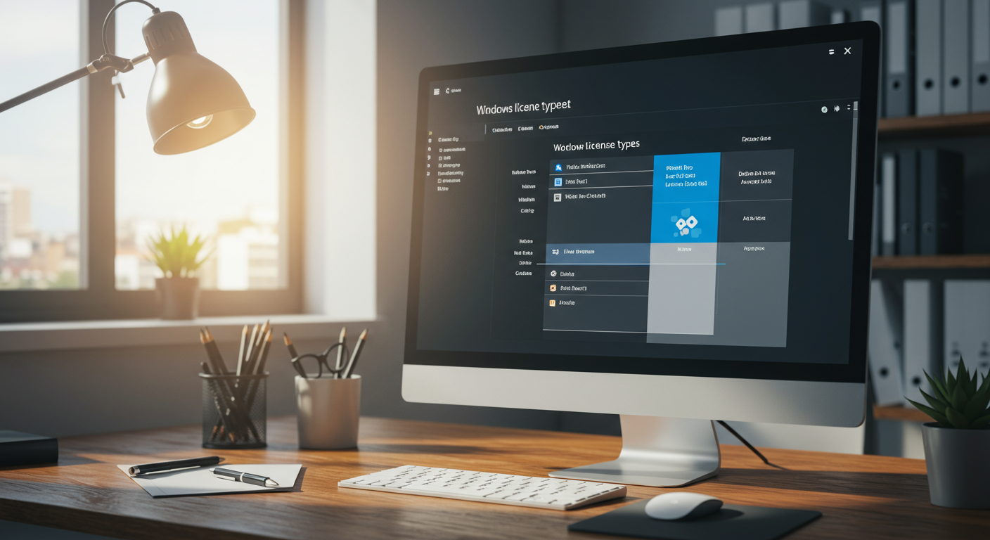さまざまなWindowsライセンスの種類と特徴を示す比較表