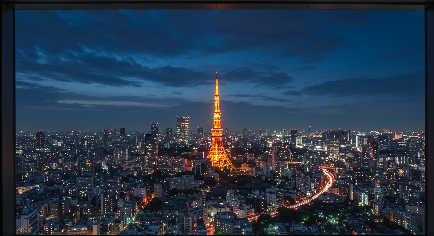 麻布狸穴町から見える東京の夜景
