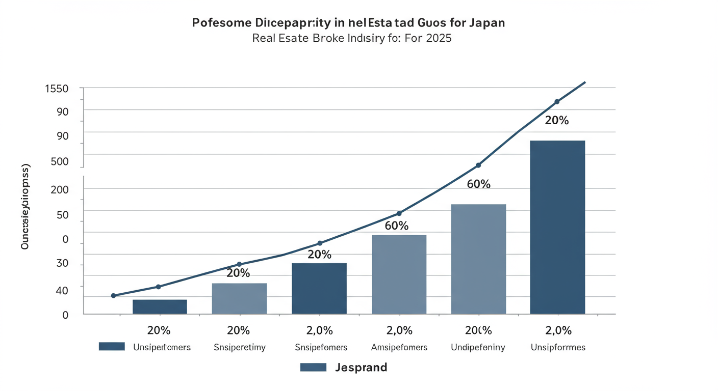 不動産仲介業界の収入格差を表すグラフイメージ
