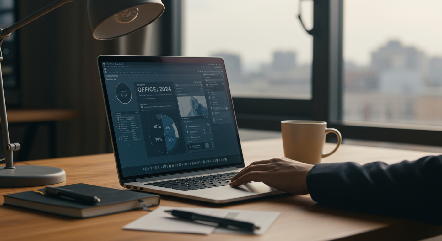 ビジネスシーンでOffice 2024を使用している様子