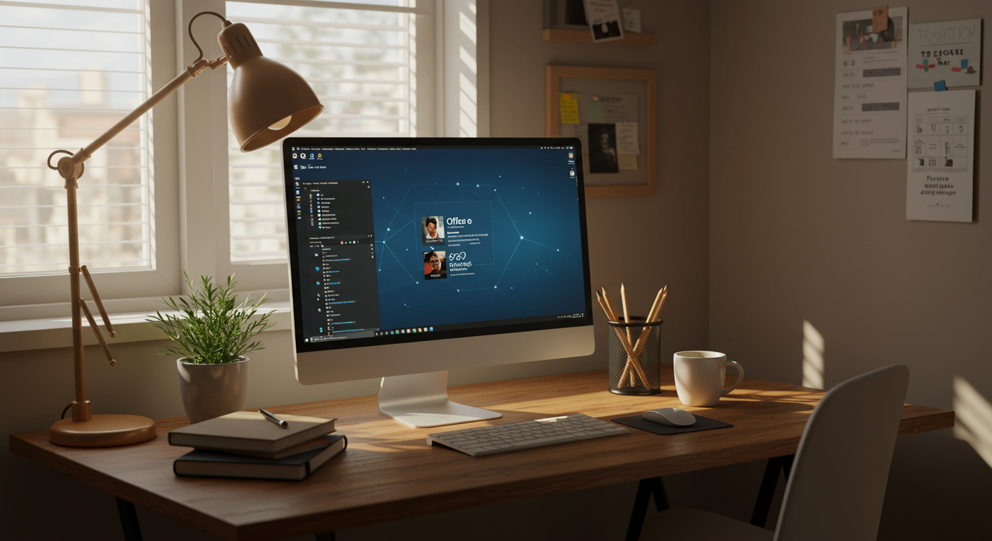 小規模オフィスでOffice 2024を活用している様子