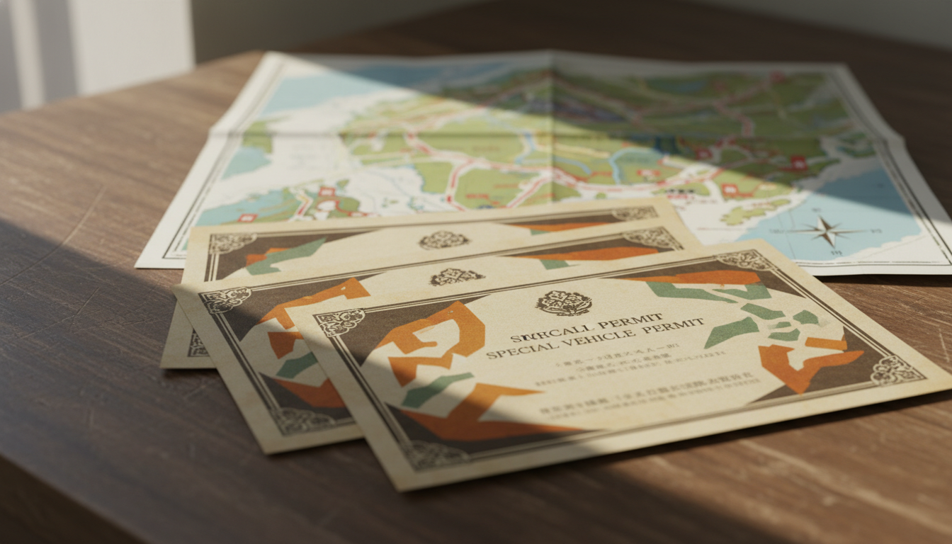 特殊車両通行許可証と道路地図