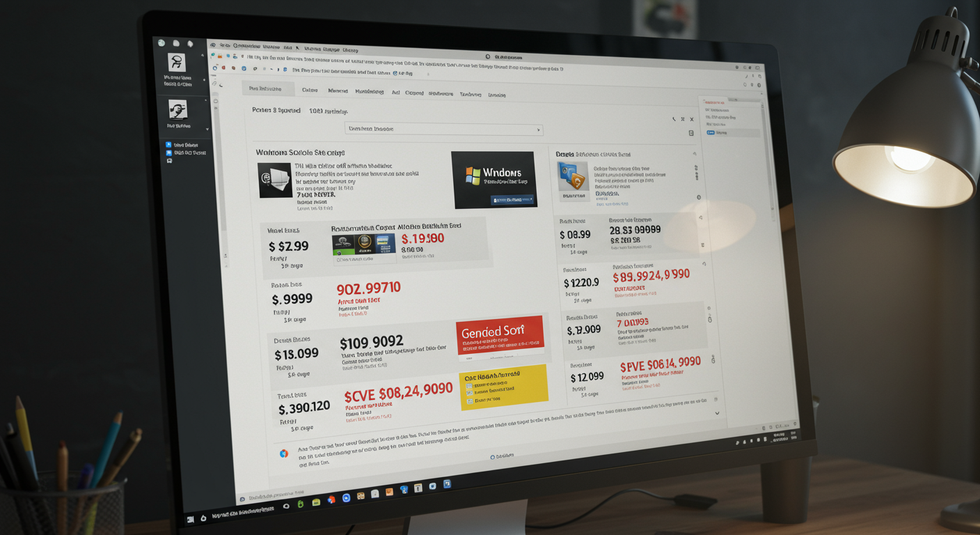 格安Windows・Officeライセンスキーの広告画面