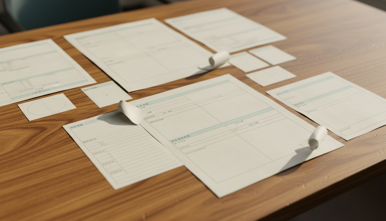 特殊車両通行許可申請の必要書類を整理する様子