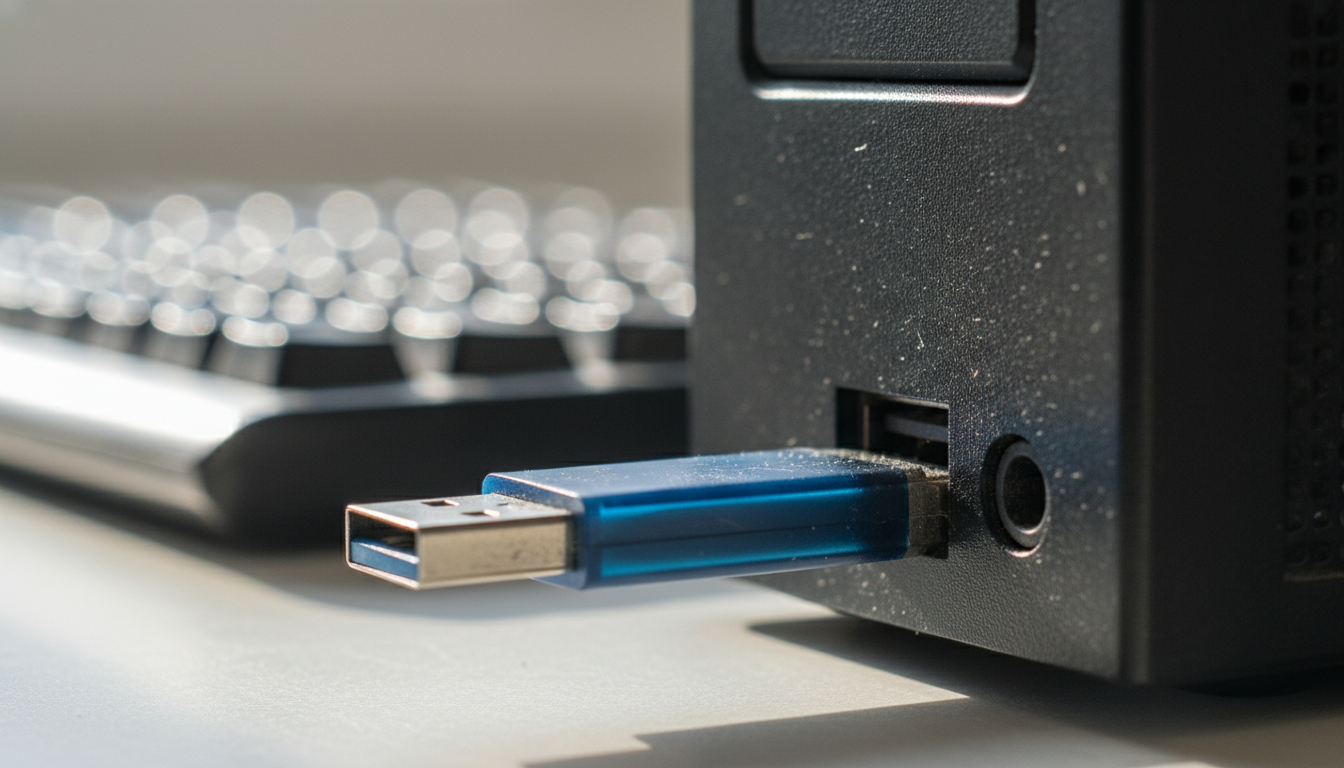 USBメモリを使った回復ドライブ作成の様子