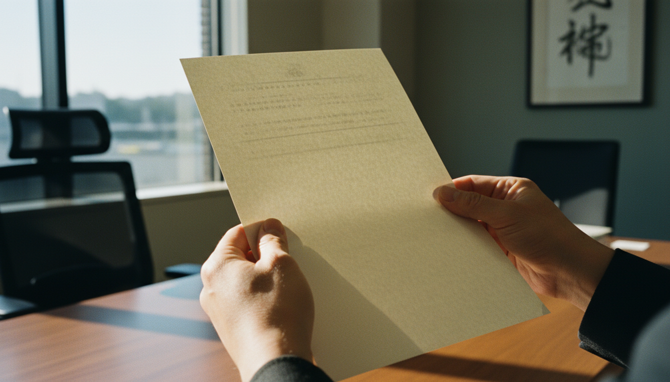 特殊車両通行許可証を確認する様子