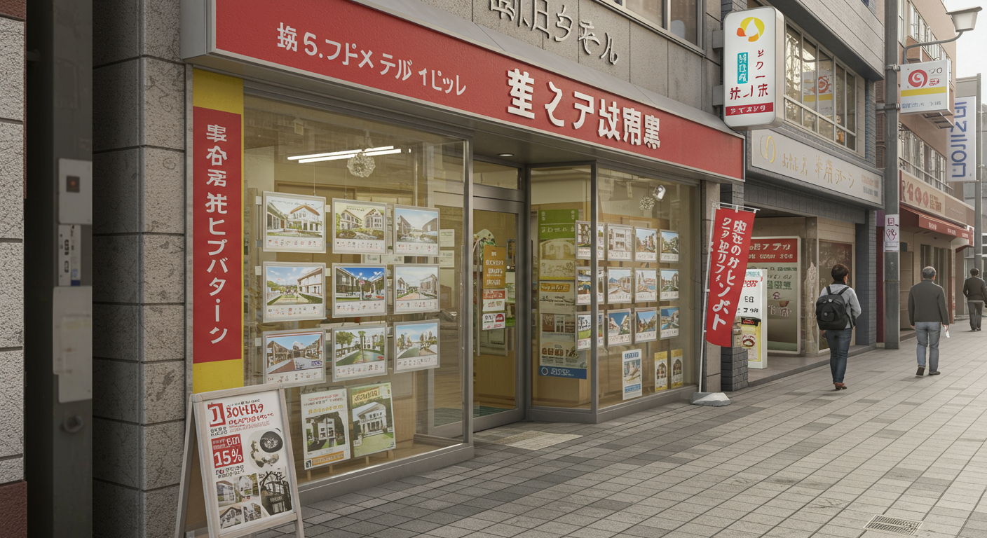 小さな不動産仲介店舗の外観イメージ