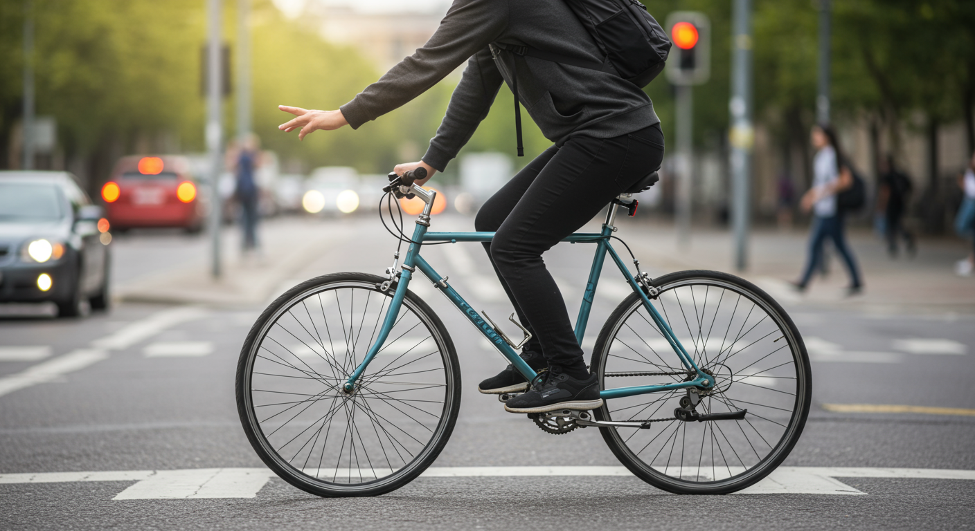 自転車ながらスマホの危険性を表す画像
