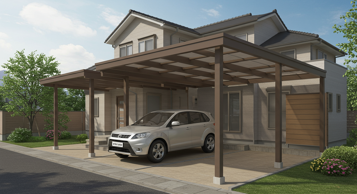 外構工事 カーポート 設置例 デザイン