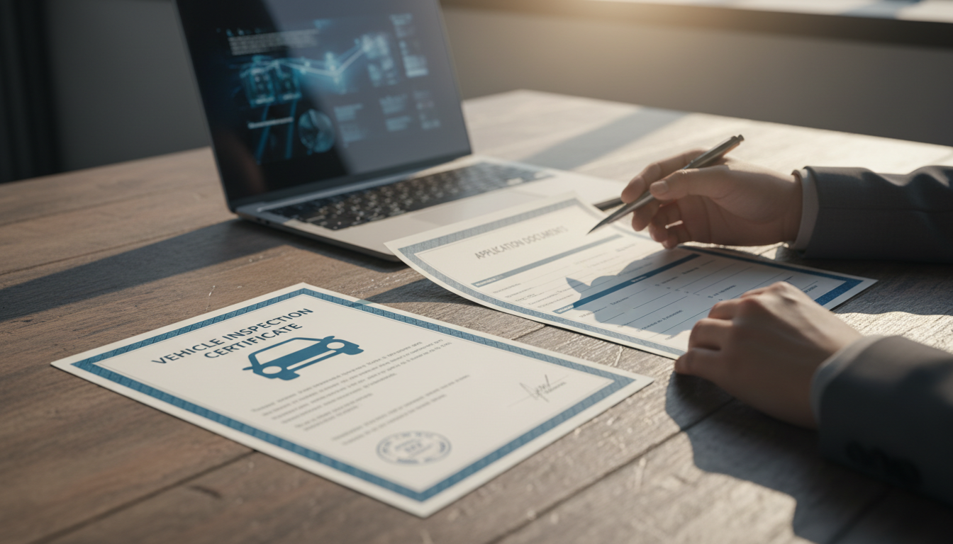 車検証と申請書類の照合作業