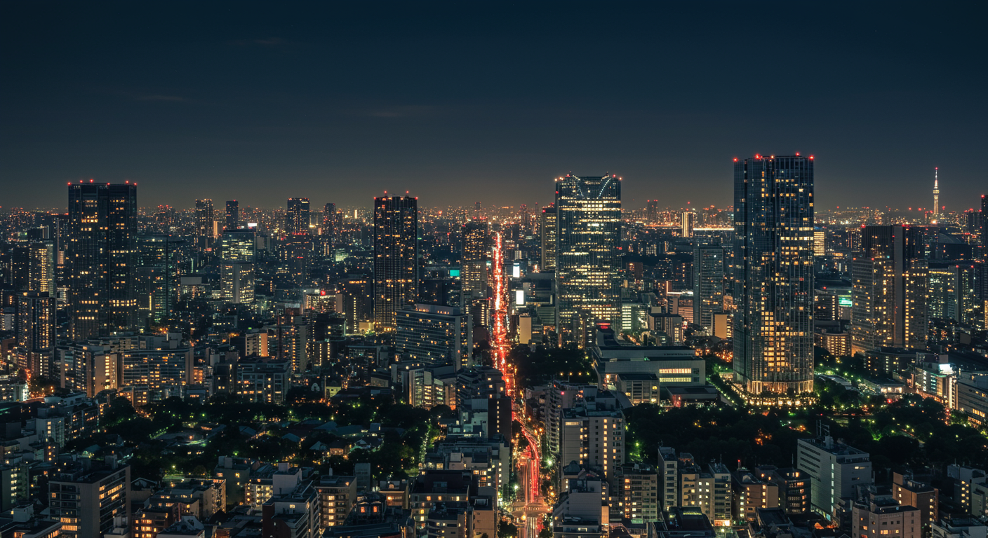 六本木の夜景と高層マンション