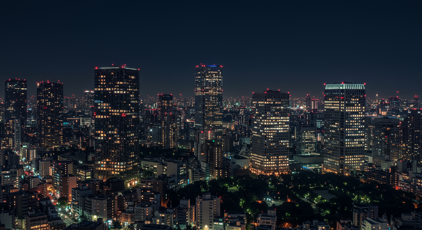 汐留エリアの夜景と高層マンション