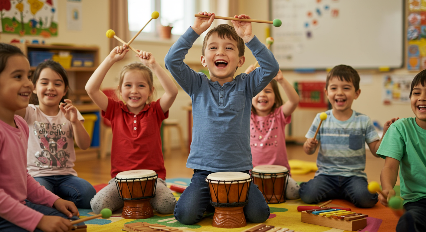 音楽を楽しむ子どもたちの様子