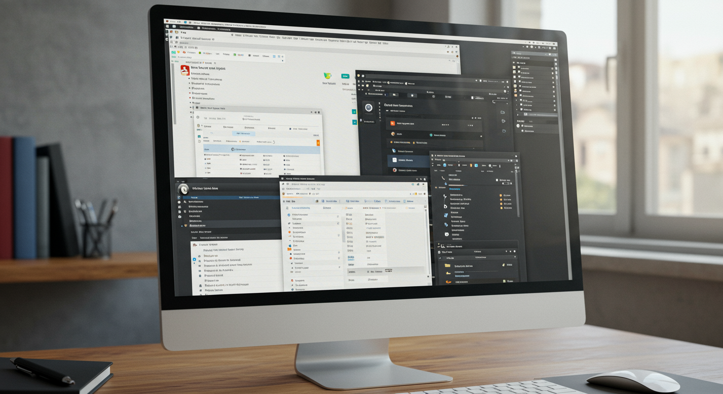 複数のOffice互換ソフトが表示されたパソコン画面