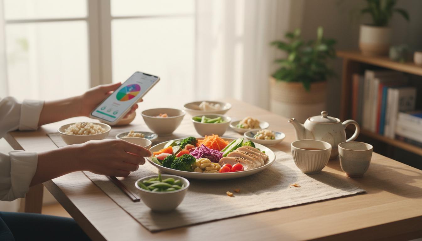 100キロカロリーカードを使った食事管理のイメージ