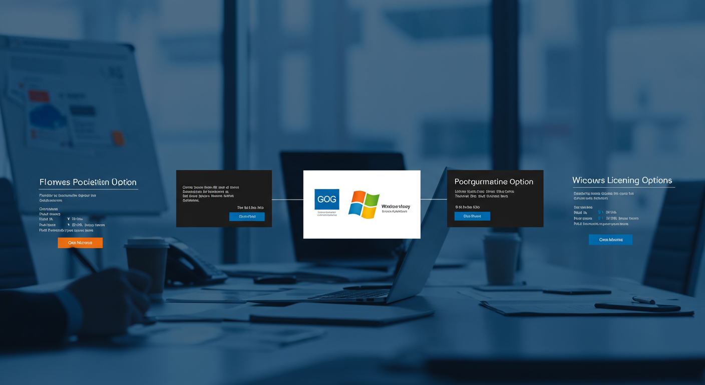 法人向けWindows正規ライセンスの購入方法を示す画像