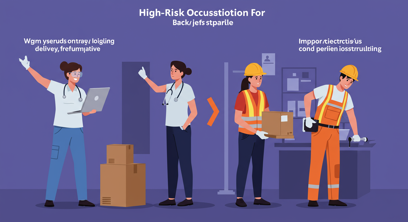 腰痛リスクが高い職業の図
