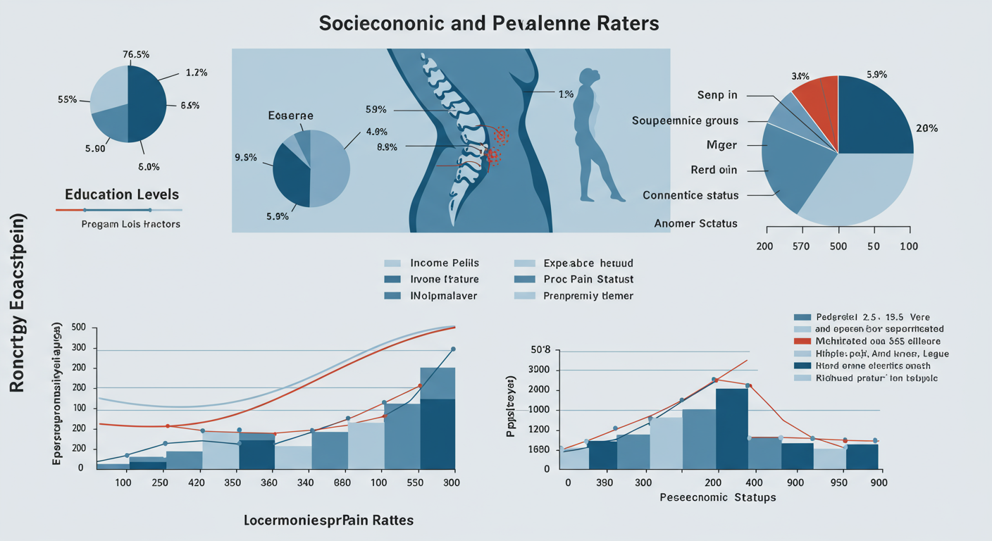 腰痛と社会経済的要因の関連図