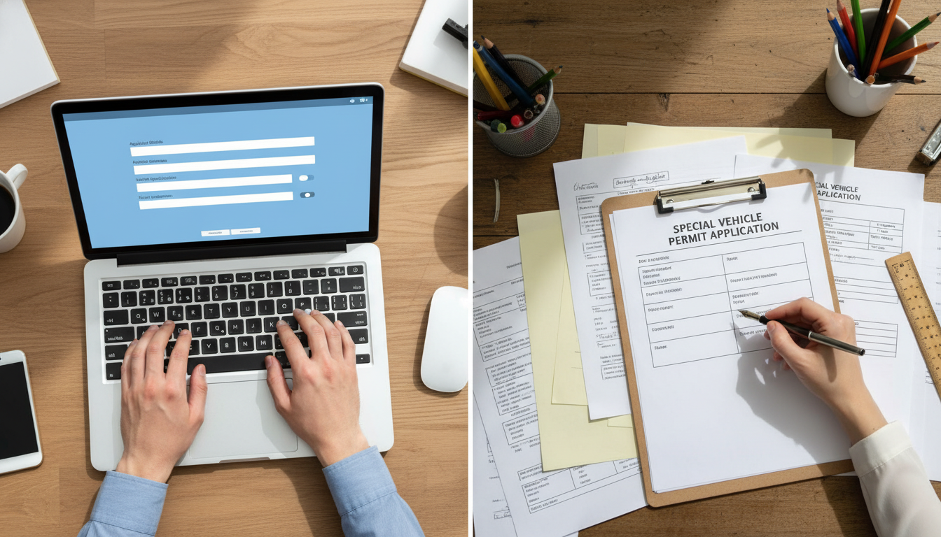特殊車両通行許可 オンライン申請 書面申請 比較
