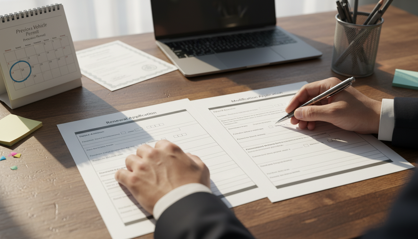 特殊車両通行許可 更新申請 変更申請 記入ポイント