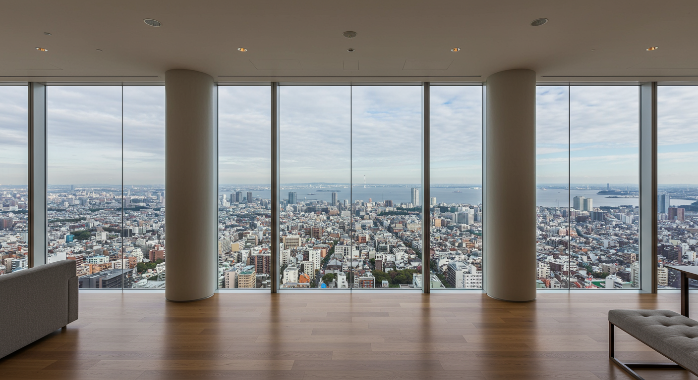 タワーマンションからの眺望と室内設備