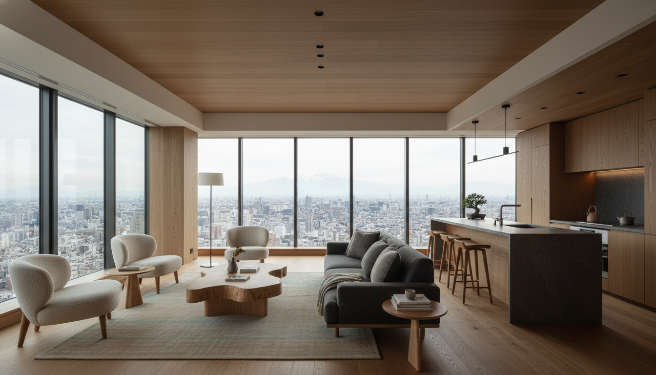 佃エリアのタワーマンション室内と間取り例