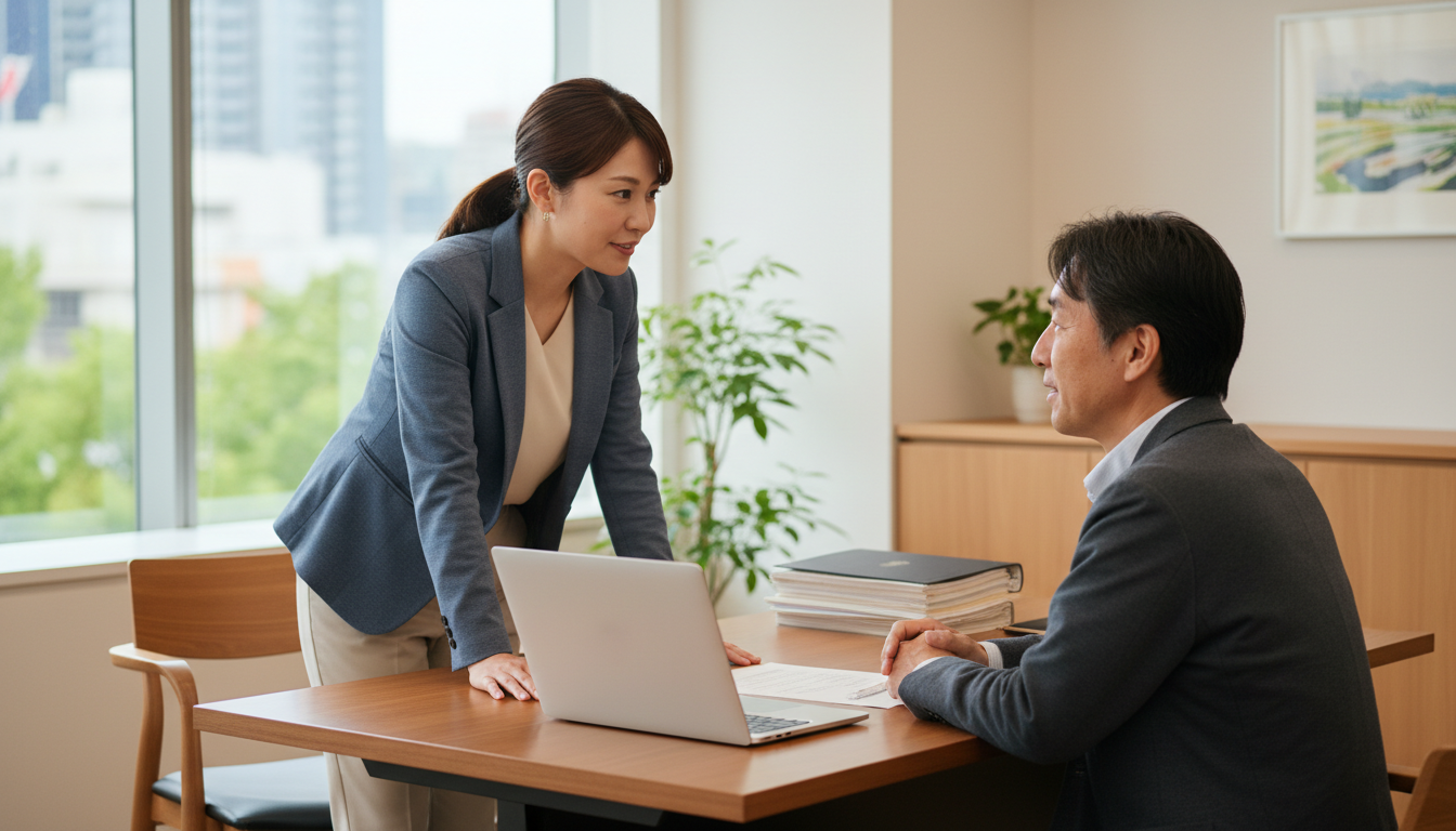 行政書士事務所での相談風景