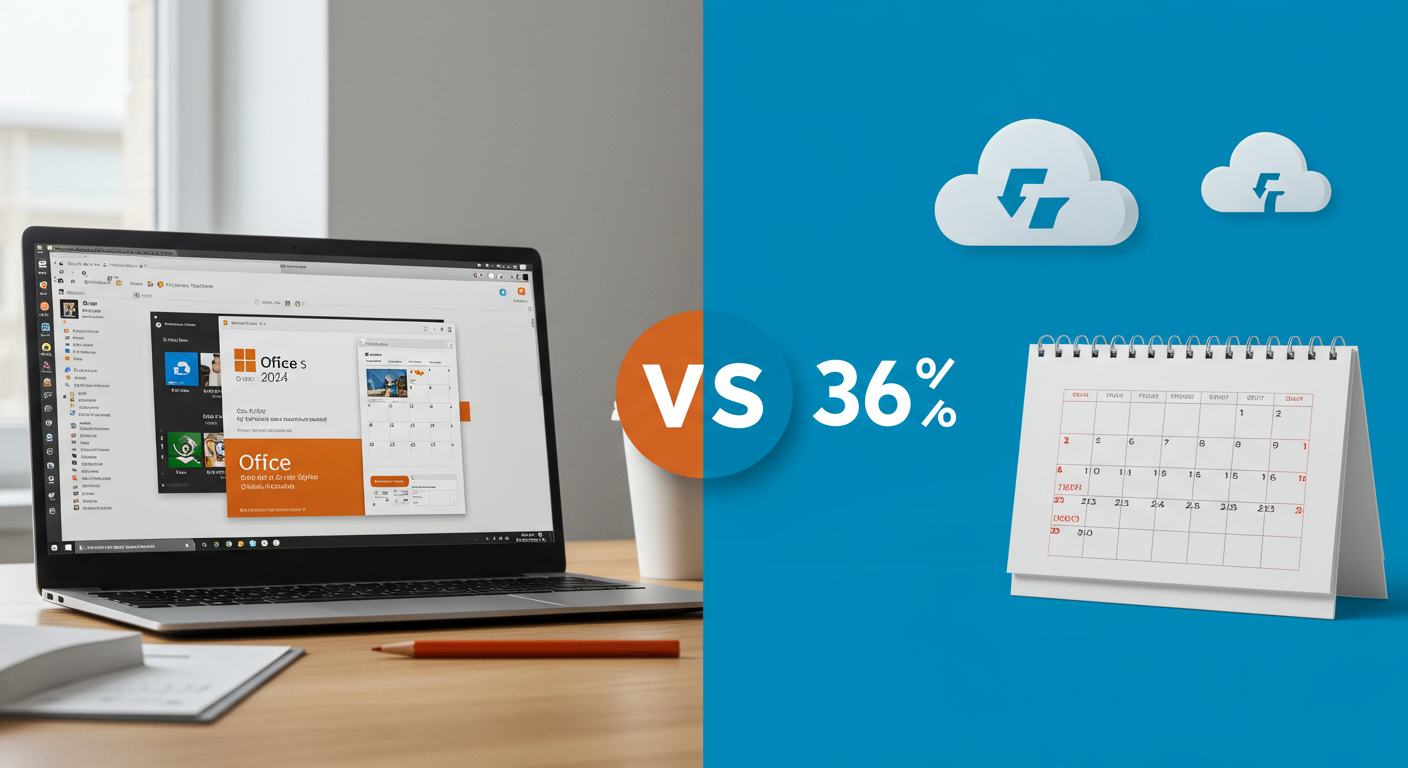 Office 2024の買い切り版とMicrosoft 365の比較表