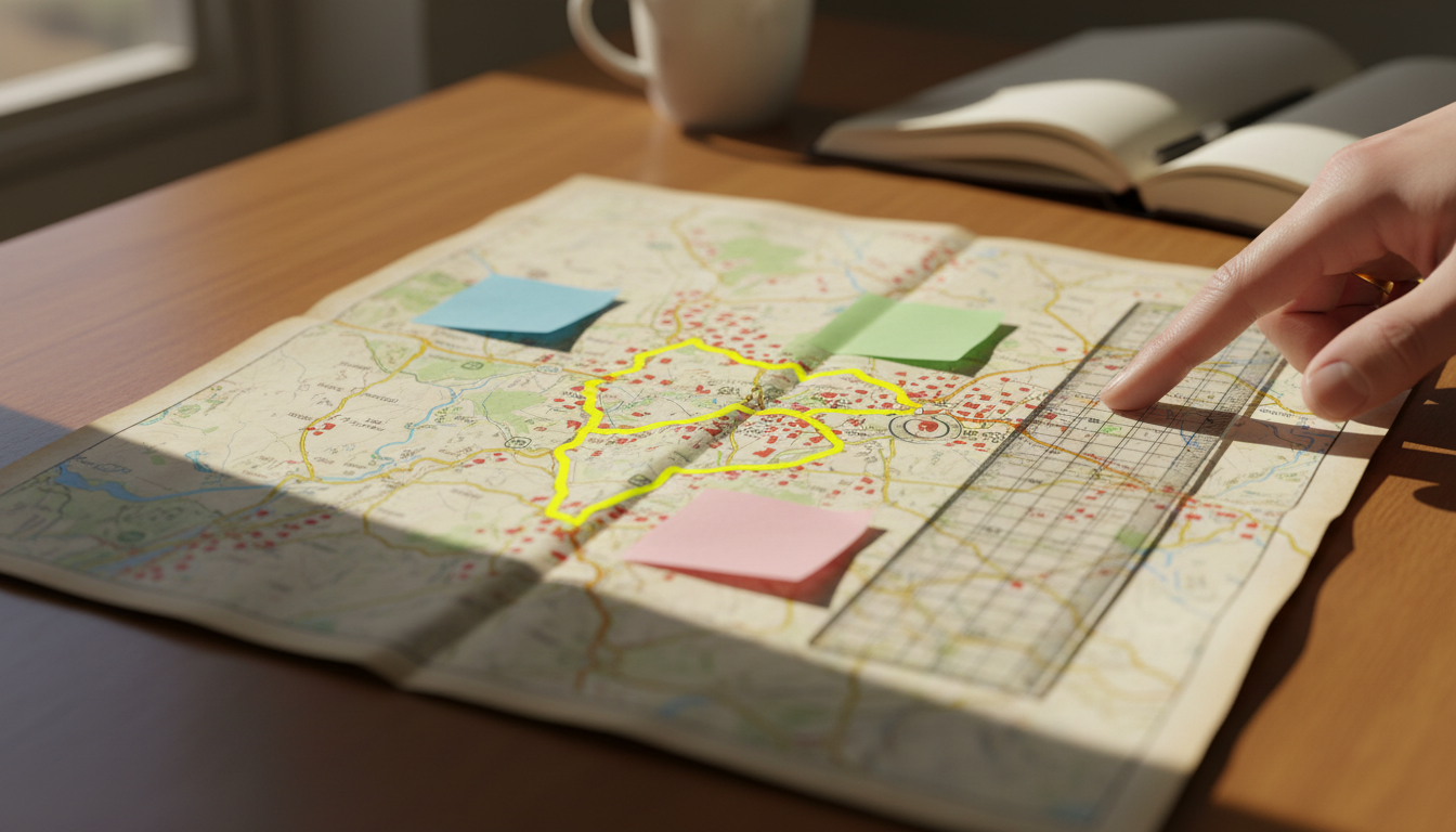 特殊車両の通行経路を確認する地図