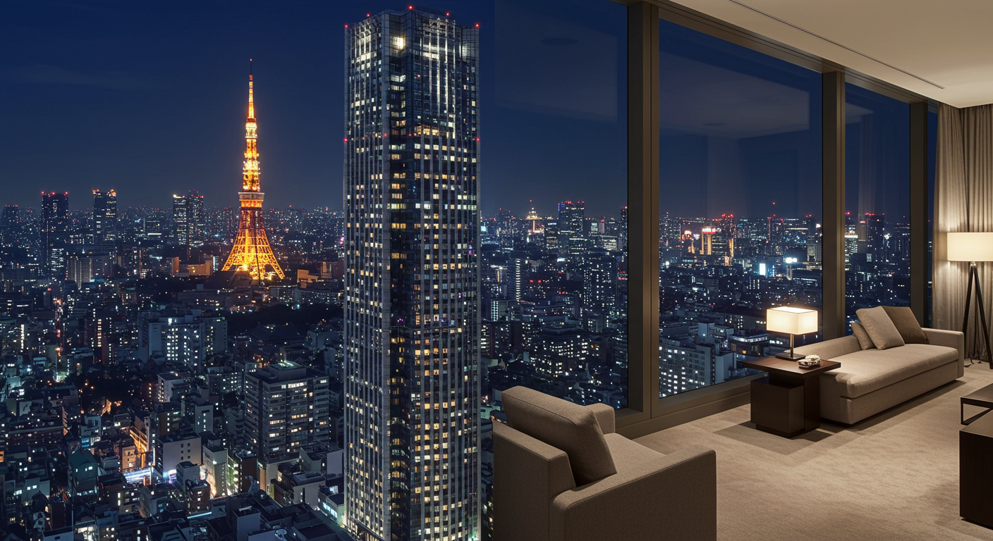 ザ・パークハウス高輪タワーの夜景と室内からの眺望