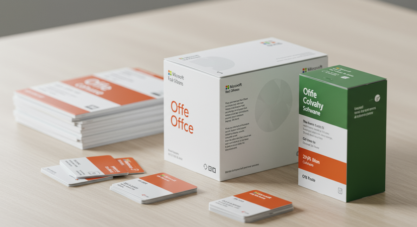 Officeソフトウェアのパッケージとライセンスカード