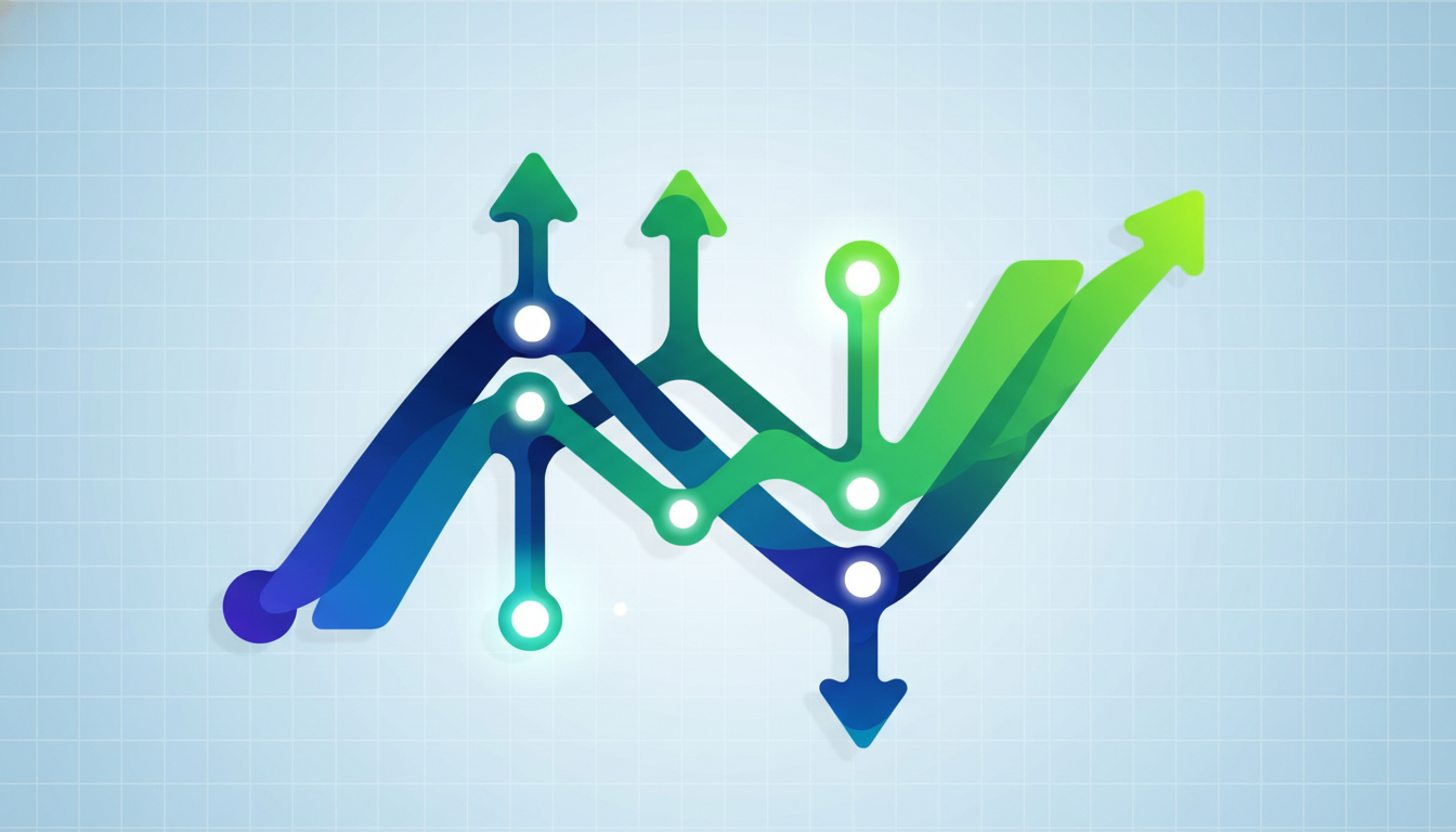 Googleコアアップデートのタイムラインと検索順位変動のイメージ