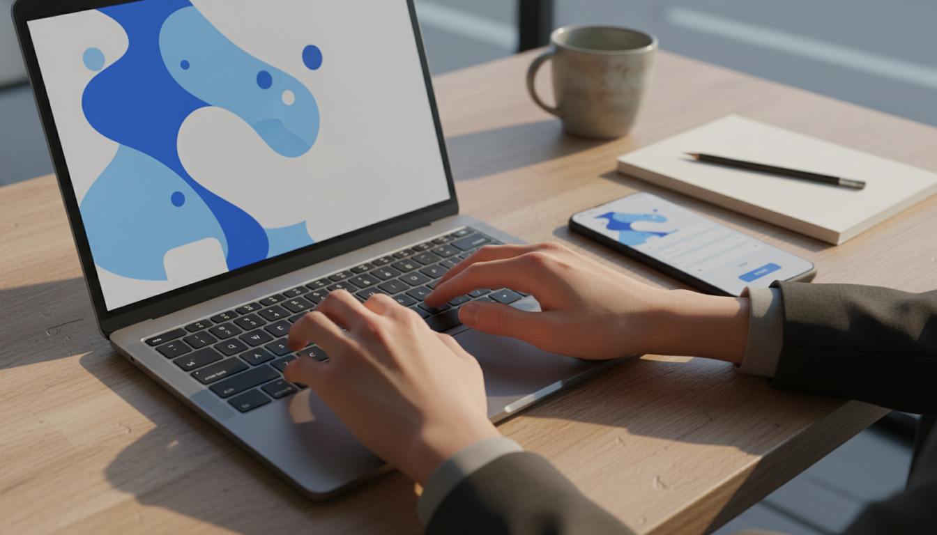 オンライン申請システムを利用する様子