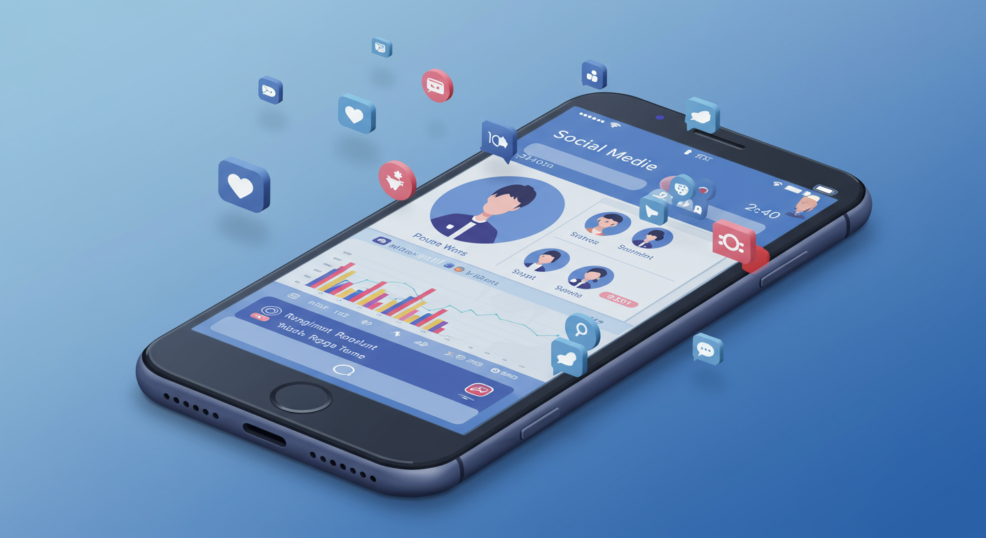 SNSでフォロワー数が増加するスマートフォン画面