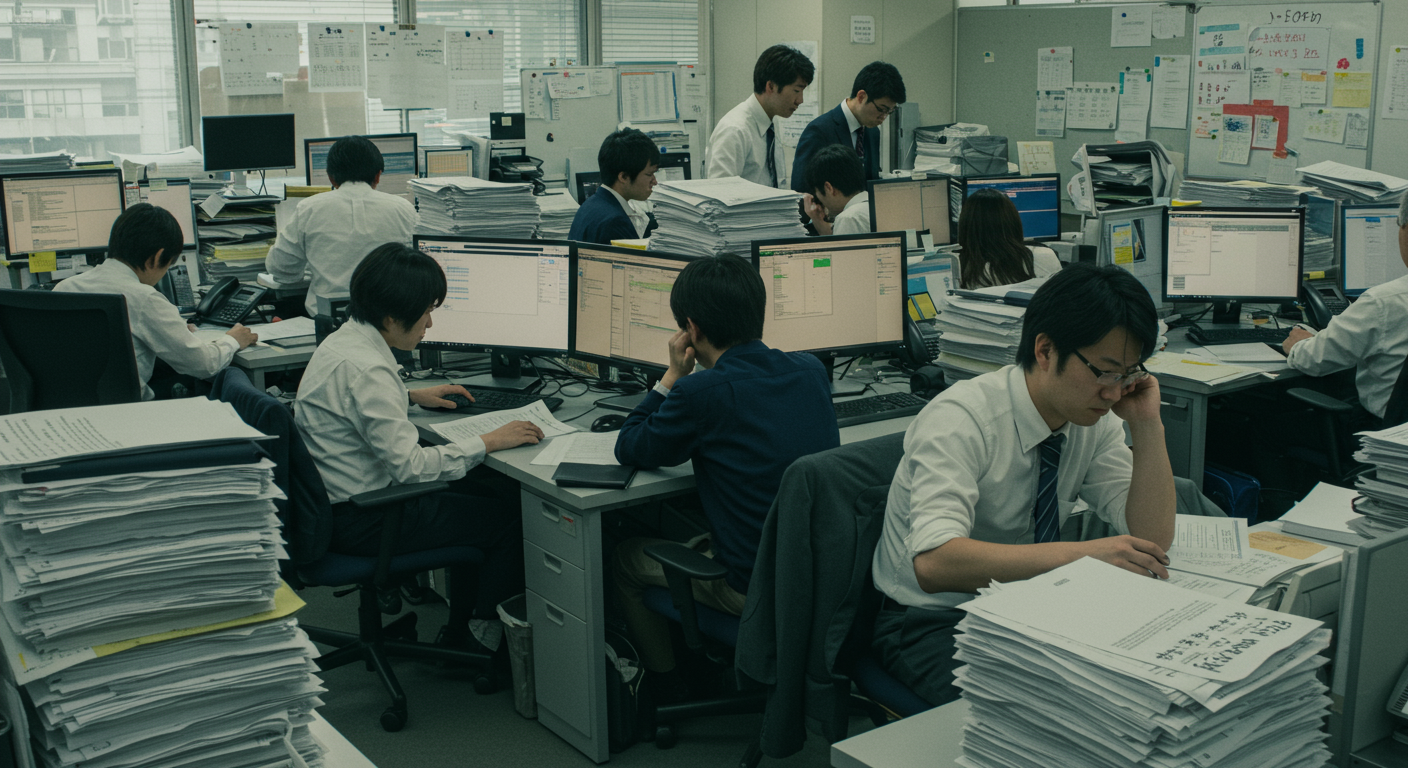 忙しいオフィスワーカーたち