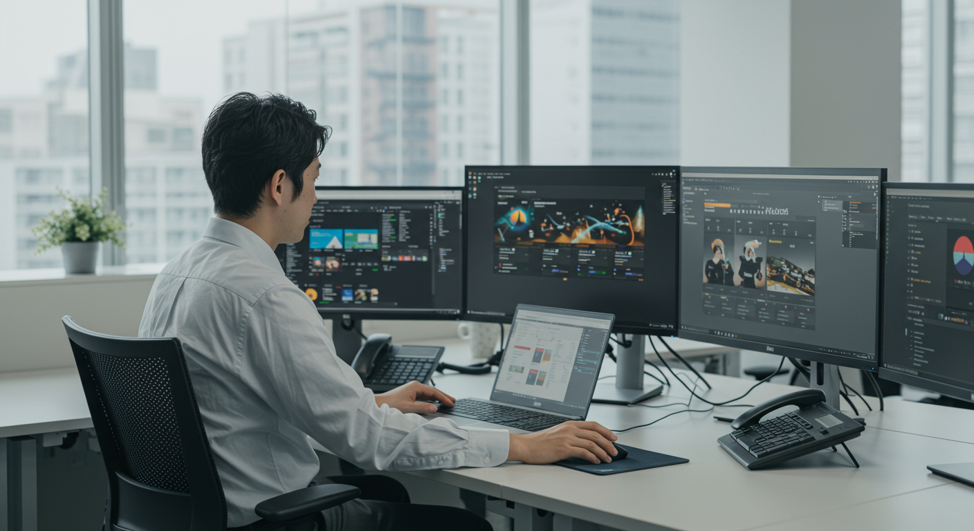 IT担当者がMicrosoft 365プランを選定している様子
