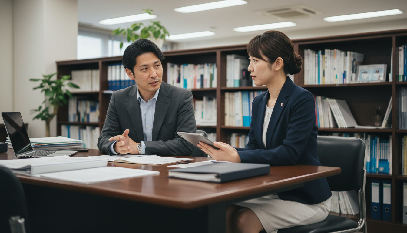 行政書士による特殊車両通行許可の相談風景