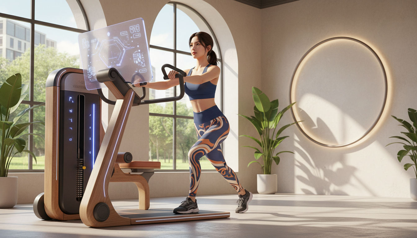 AIマシントレーニングを行う女性