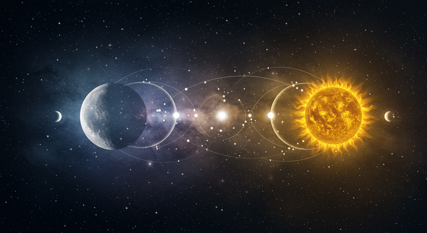 月と太陽が交わる神秘的な天体現象