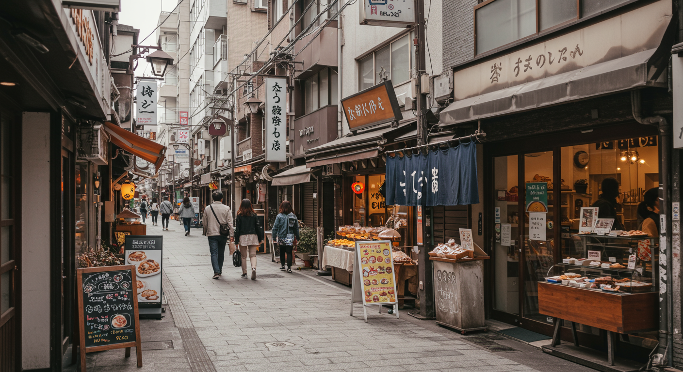 麻布十番商店街の風景